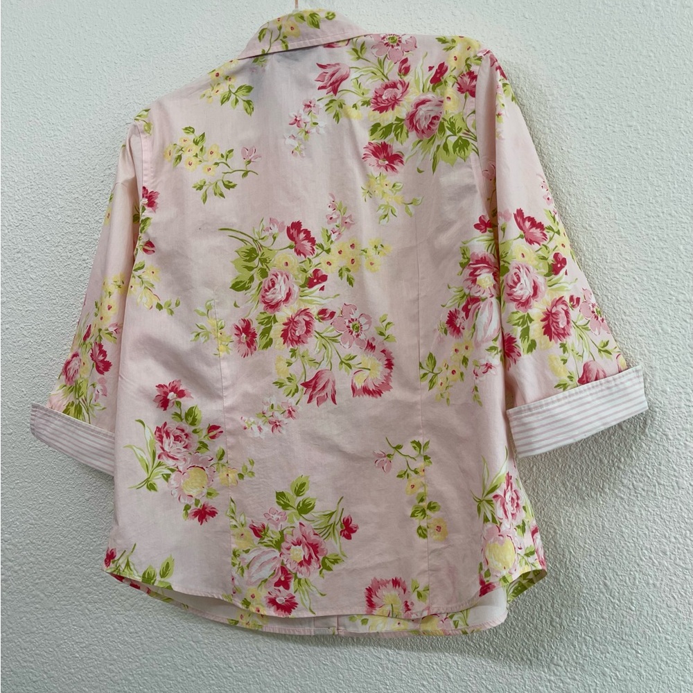 Liz Claiborne Crazy Horse Vintage Floral Button-Up Shirt - Picture 4 of 4